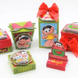 Kit digital de decoração e topper para aniversário Tema Magali. Arquivo de alta qualidade em Studio e PDF