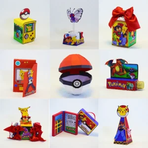 Festa Infantil Tema Pokémon. Arquivo de Corte Studio e PDF para aniversário. O tema preferido com moldes de topo de bolo e topper.