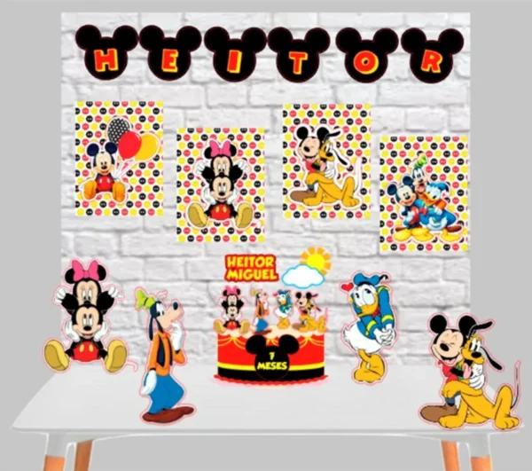 Arquivo de corte Mickey e Sua Turma para Silhouette Studio. Ideal para decoração de aniversário e festas infantis. Inclui topo de bolo.