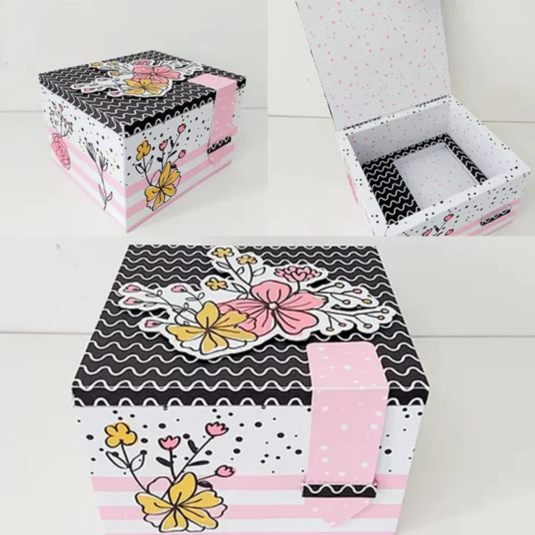 Imagem de Caixa Caneca Floral em Arquivo de Corte Studio e PDF. Ideal para decoração e lembranças de festas de aniversário com temas românticos.