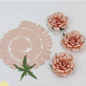 Imagem de Flor Espiral 3D em Arquivo de Corte Studio e PDF. Ideal para decoração de festas de aniversário e temas florais. Perfeito para criar topo de bolo e topper.