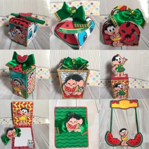 Decoração Magali prática em Arquivo de Corte Studio e PDF. Ideal para festas de aniversário. Inclui moldes de topo de bolo e topper para o tema.