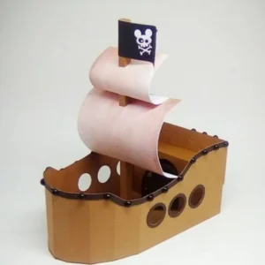 Arquivo de Corte Studio de Navio Pirata 3D. Essencial para decoração de festas de aniversário. Pode ser usado como topo de bolo ou centro de mesa.