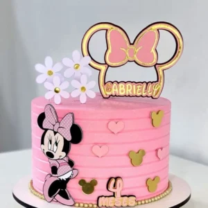 Arquivo de corte Studio de topper da Minnie Rosa. Perfeito para decoração de aniversário, topo de bolo e festas de meninas.
