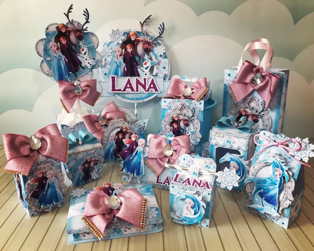 Centro de mesa Frozen luxo para decoração.