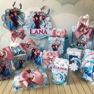 Moldes de decoração Frozen Luxo para imprimir. Arquivo de corte, topper e festas.
