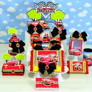 Imagem de Centro de Mesa Hot Wheels. Arquivo de Corte Studio e PDF essencial para decoração de festas de aniversário com este tema de corrida. Pode ser usado como topper de mesa.