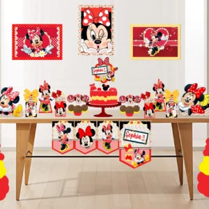 Centro de mesa Minnie para Silhouette Studio e PDF. Ideal para decoração de aniversário e topper de festas.