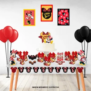 Centro de mesa Minnie Vermelha para Silhouette Studio e PDF. Ideal para decoração de aniversário e temas de festas.