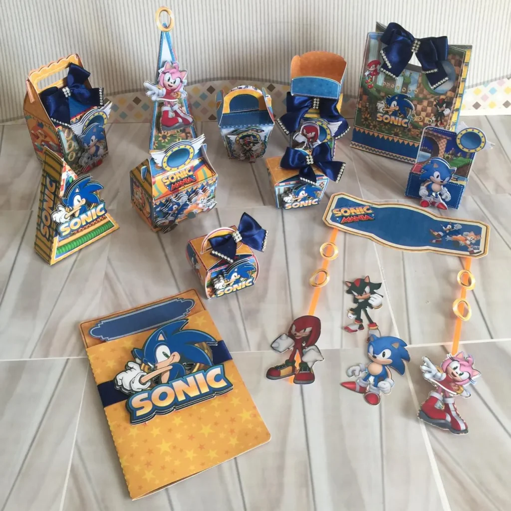 Centro de mesa Sonic arquivo de corte.