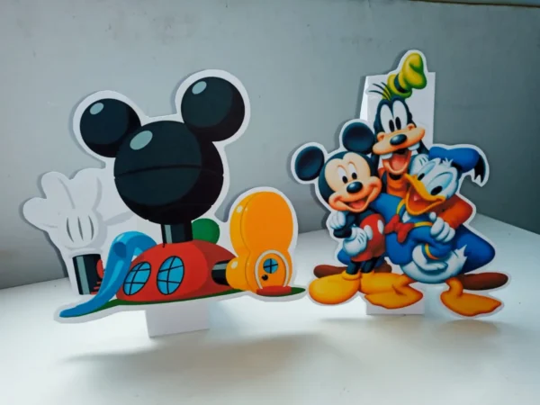 Decoração para festa Turma do Mickey. Arquivos PDF para impressão e arquivo de corte Studio. Inclui moldes de topper.