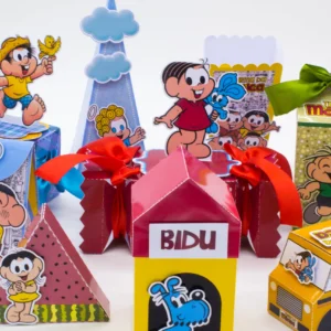 Centro de Mesa Turma da Mônica. Arquivo de Corte para decoração de festas de aniversário com o tema clássico. Coordena com topo de bolo e topper.