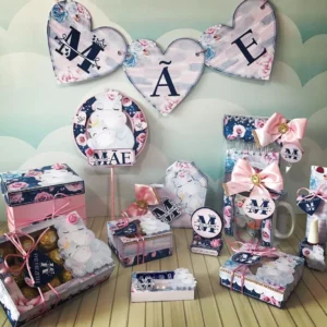 Kit decoração Dia das Mães em Studio, PNG e PDF. Ideal para festas, topper e aniversário.