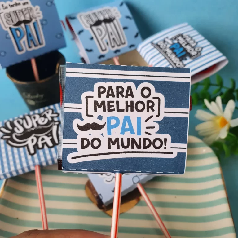 Kit decoração Dia dos Pais para fazer em casa. Arquivo de corte Studio e PDF para festas.