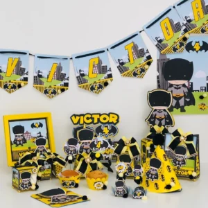 Painel Batman para Montagem Prática. Decoração com Praticidade. Arquivo de Corte Studio e PDF. Ideal para festas de aniversário.