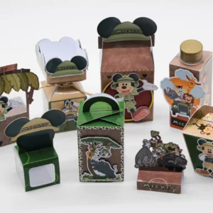 Kit decoração Mickey Safari nos formatos Studio, PNG e PDF. Ideal para temas de festas e aniversário. Inclui moldes de topper.