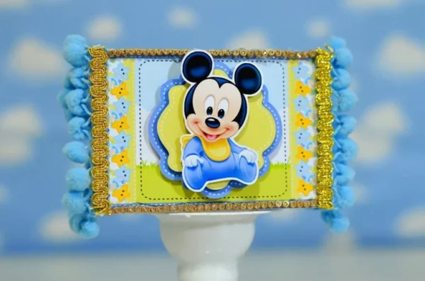 Topo de bolo e topper Mickey e Pato Donald. Ficheiros Studio e PDF para decoração de festas de aniversário.