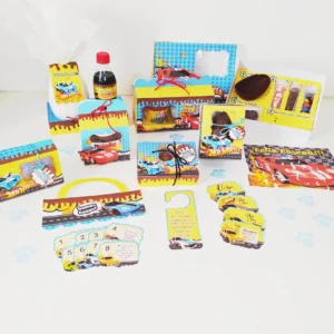 Decoração Páscoa Hot Wheels para Temas criativos. Arquivo de Corte Studio e PDF com moldes de topo de bolo e topper essenciais para sua festa.