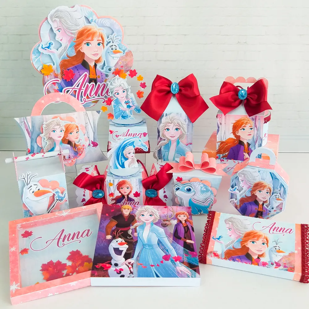 Decoração tema Frozen Rosa em camadas.