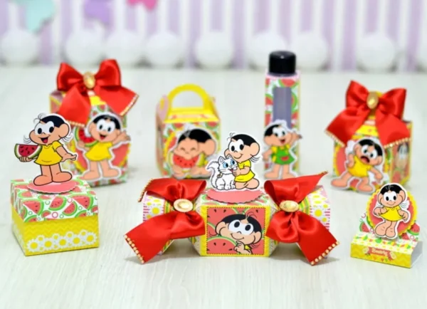 Kit Decoração Tema Magali para aniversário. Arquivo de Corte Studio essencial para criar um tema completo. Inclui moldes de topo de bolo e topper.