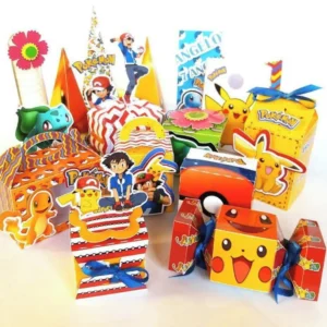 Kit Decoração de Aniversário Pokémon. Arquivo de Corte Studio essencial para festas com este tema. Inclui moldes de topo de bolo e topper.