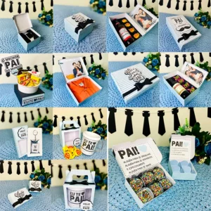Kit profissional para decoração de festa Dia dos Pais. Arquivo de corte, topper e temas.