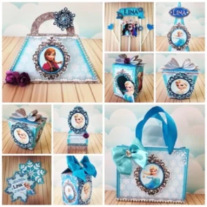Enfeite de mesa tema Frozen em Studio e PDF. Decoração, topper e festas.