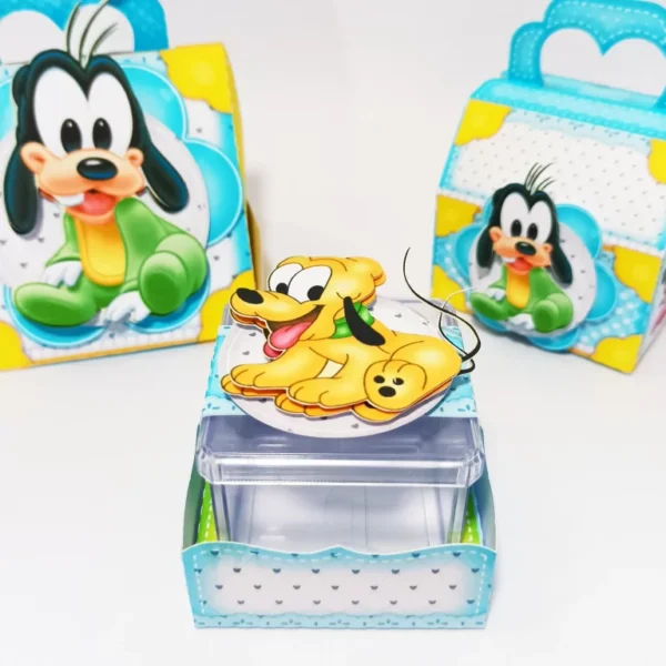 Kit decoração Turma do Mickey Baby em Studio e PDF. Ideal para temas de festas de aniversário. Inclui moldes de topper.