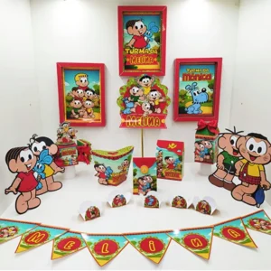 Lembrancinha Turma da Mônica para decoração de festas. Arquivo de Corte (Studio/PDF) para aniversário temático. Perfeito para coordenação com topo de bolo e topper.