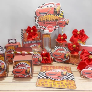 Decoração Completa para Tema Hot Wheels Aniversário. Arquivo de Corte Studio e PDF para festas e topo de bolo personalizado.