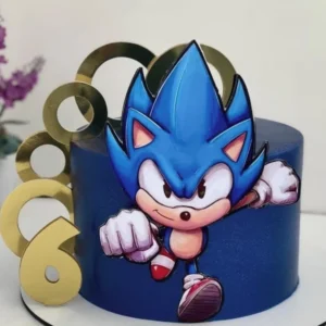 Topper com temas do Sonic para bolo em Silhouette Studio. Decoração e festas.