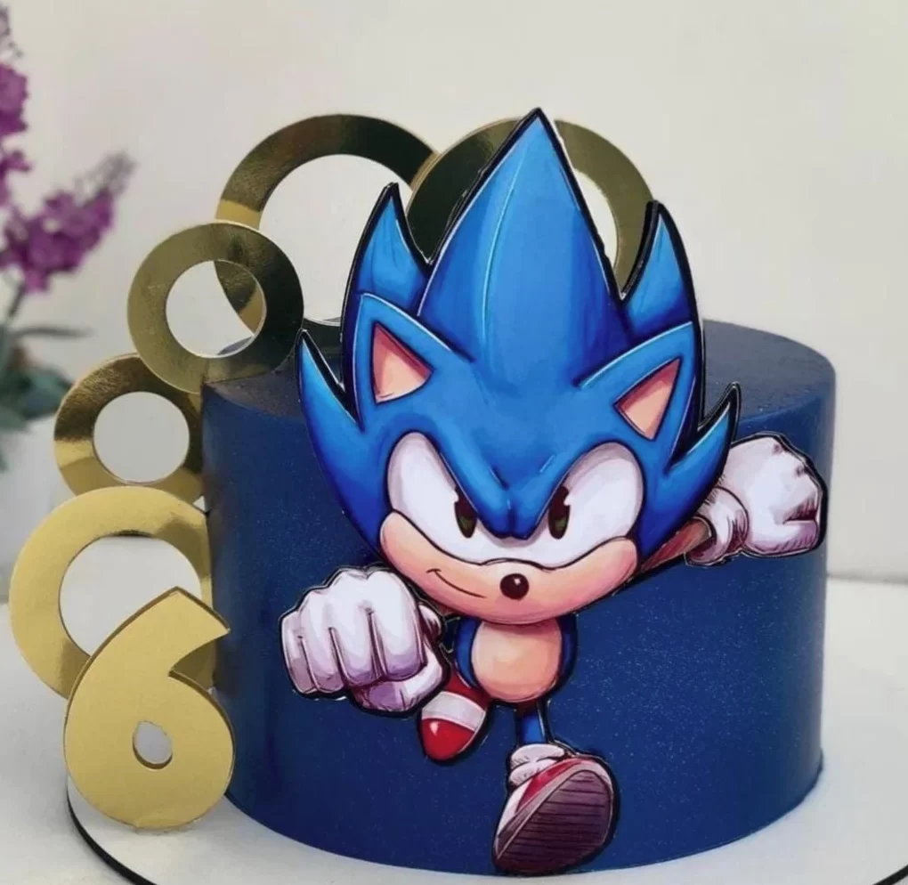 Tema de topo de bolo Sonic para arquivo de corte Studio.