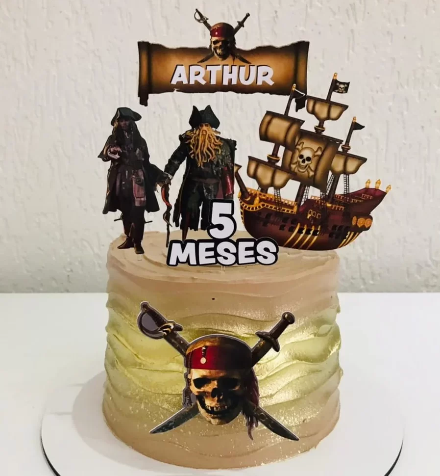 Topo De Bolo Piratas Do Caribe Studio