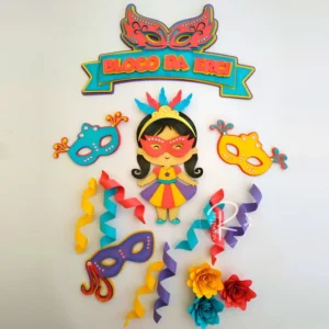 Topo de bolo Bloquinho de Carnaval em Studio. Arquivo de corte para decoração, topper e aniversário.