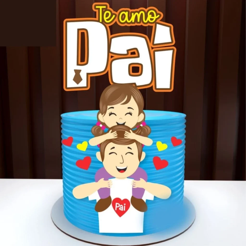 Arquivo de corte Studio para Topo de Bolo Feliz Dia dos Pais.
