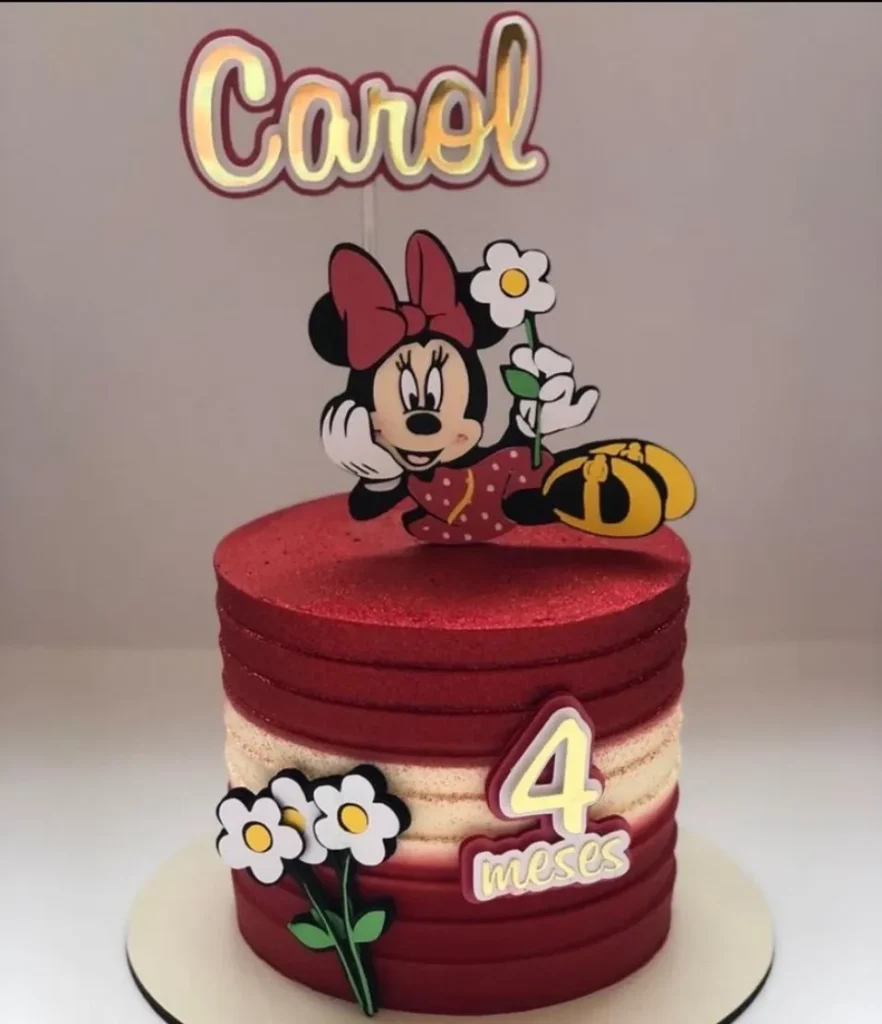 Topo de bolo Minnie Vermelha em camadas para Silhouette Studio. Ideal para decoração de aniversário e topper de festas.
