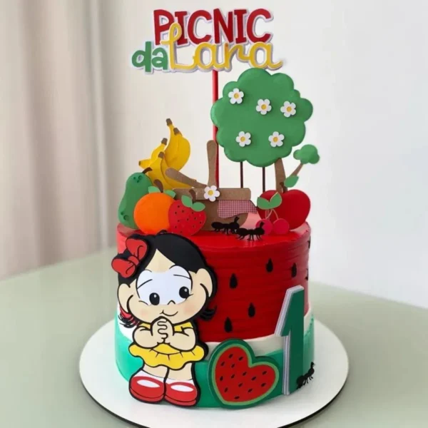 Topo de bolo Picnic da Magali em arquivo digital Silhouette Studio para imprimir e cortar
