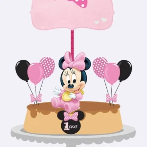 Topper Minnie Rosa pronto para imprimir e cortar no Silhouette Studio. Ideal para decoração de aniversário e topo de bolo.