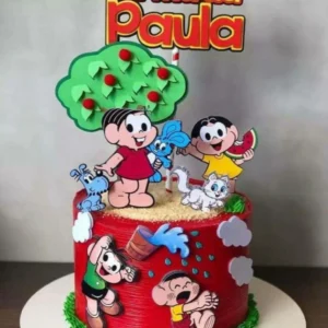 Imagem de Topper de Bolo Turma da Mônica. Arquivo de Corte Studio essencial para decoração de festas de aniversário com este tema. Perfeito para usar como topo de bolo.