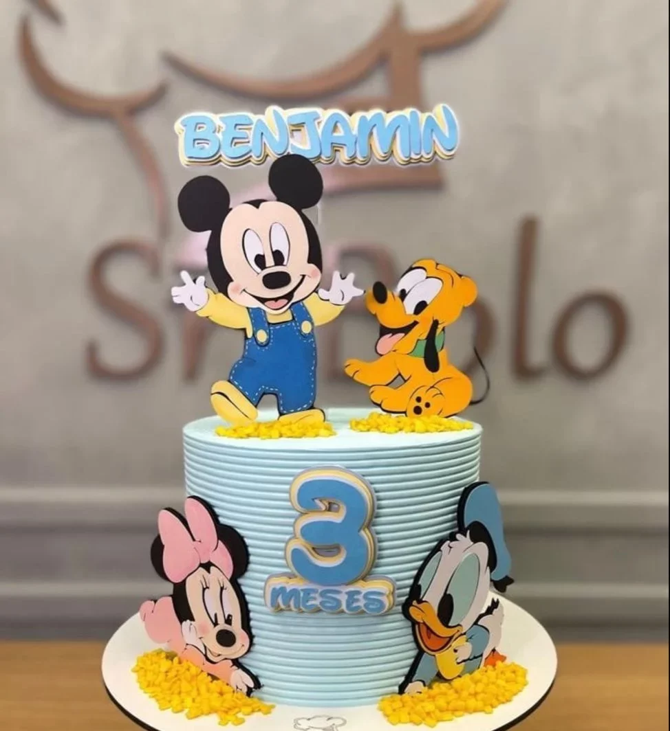 Topper de Bolo Turma do Mickey completo em Arquivo de Corte Studio. Ideal para decoração de festas de aniversário. Inclui topo de bolo com todos os personagens.