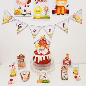 Arquivo centro de mesa fazendinha studio e pdf. Topper, decoração, temas e festas.