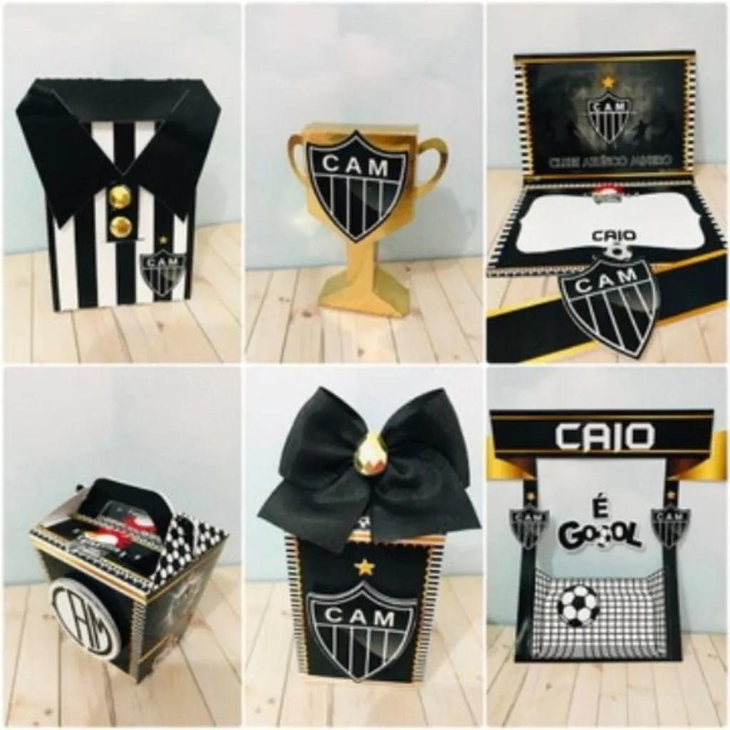 Molde Atlético-MG para topo de bolo.