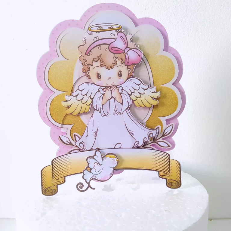 Decoração batizado anjinha para imprimir e cortar. Topper, temas, festas e arquivo de corte.