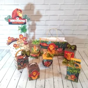 Kit profissional de decoração centro de mesa Rei Leão. Topper, temas, festas e arquivo de corte.