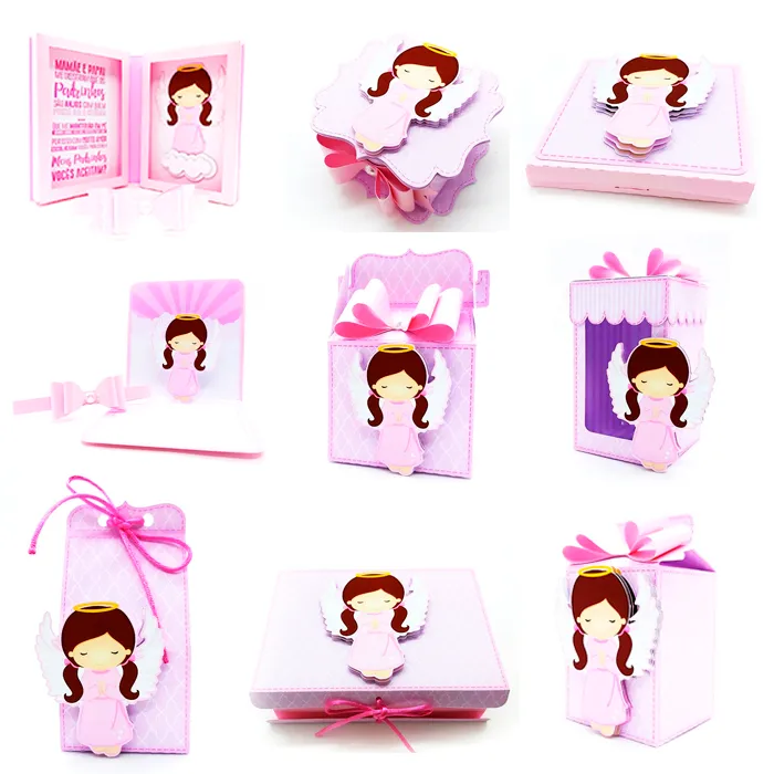 Kit profissional de decoração batizado rosa. Topper, temas, festas e arquivo de corte.
