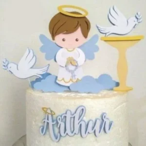 Arquivo de corte topo de bolo batismo para imprimir studio. Topper, decoração, temas e festas.