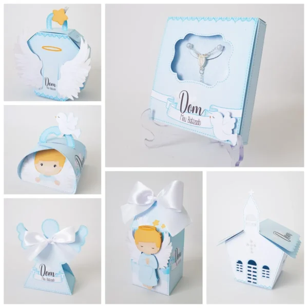 Kit profissional de decoração centro de mesa batizado. Topper, temas, festas e arquivo de corte.