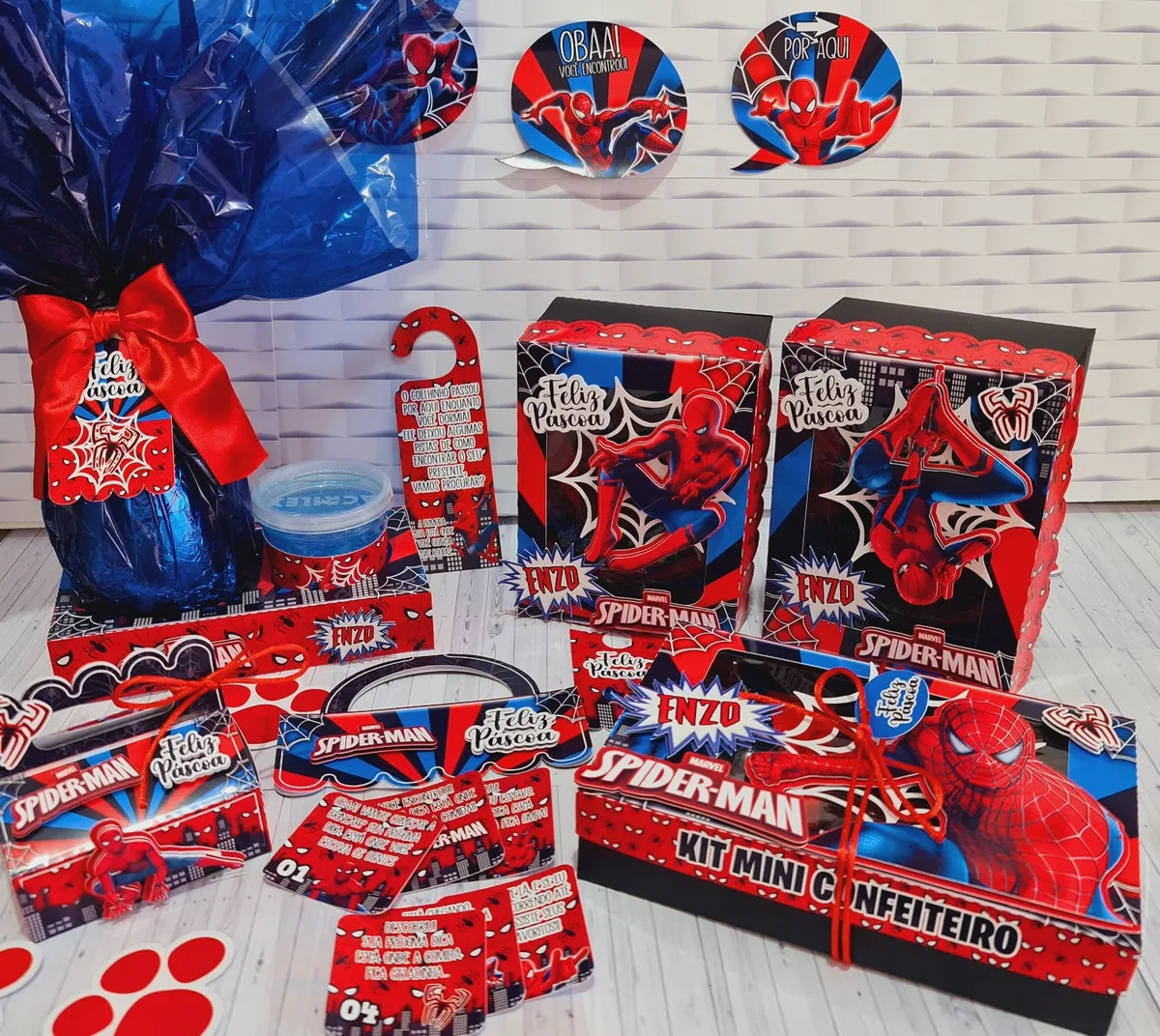 Centro de Mesa Pascoa do Homem Aranha