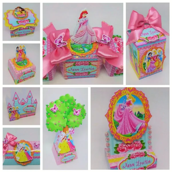 Decoração Princesas Disney otimizada no Studio. Arquivo de corte, topper e festas.