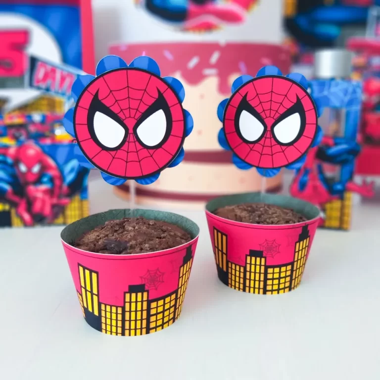 Kit decoração de aniversário tema Homem Aranha. Topper, temas, festas e arquivo de corte.